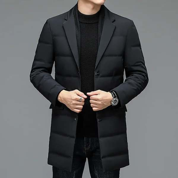 Men's Winter Fashion High-Quality down Jacket 90% White Duck down Warm Coat with Removable Scarf Suit Collar M-4XL Sizes
