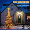 Solar Christmas Decoration Star String Lights 2/3M 8 Modes Waterfall Christmas Tree Fairy Lights for Outdoor Wedding Holiday