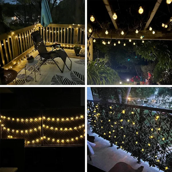Solar String Lights Outdoor Bubble Ball Lighting String 8 LIghting Modes for Garden Wedding Birthday Holiday Theme Decoration