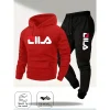 kf-Sa36d595b8dfa4929b04ee3f4a5fe4d345 2025Spring and Autumn men's casual suit hooded sweatshirt and sweatpants 2-in-1 comfortable suit suitable for both men and women