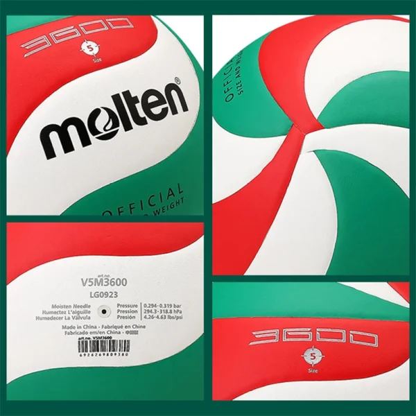 Molten Original Volleyball Balls Standard Size 5 Soft PU ​Wear-resistant Outdoor Indoor Sports Match Training Seamless Voleibol