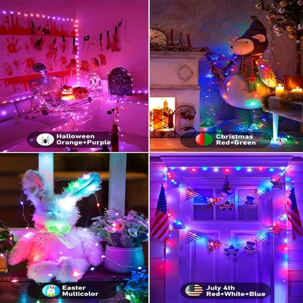 RGBIC Led String WS2812B Smart Fairy Light APP Remote Garland USB Waterproof Outdoor Christmas Light for Tree Bedroom Decoration