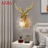AFRA Contemporary Deer Antlers Wall Lamp Personalized And Creative Living Room Bedroom Hallway Aisle Decoration Light
