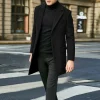 kf-Saf4167f61f7340da832c393e18e79960I Asian Size Men's Black Wool & Blends Overcoat, Mens Business Casual Trench Coat, Long Winter Jacket Man