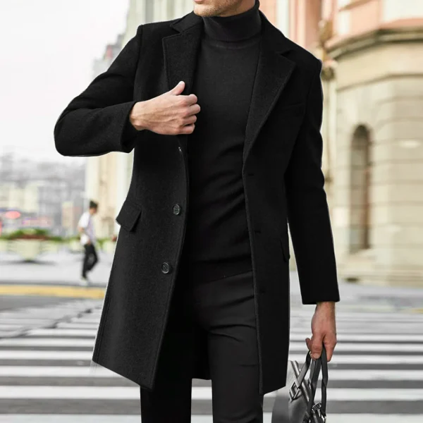 kf-Sb7b45bb7be3f4b4395e2ac1357f868c8b Asian Size Men's Black Wool & Blends Overcoat, Mens Business Casual Trench Coat, Long Winter Jacket Man