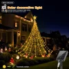 Solar Christmas Decoration Star String Lights 2/3M 8 Modes Waterfall Christmas Tree Fairy Lights for Outdoor Wedding Holiday
