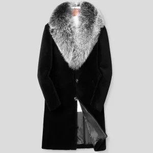 2024 Men's Imitation Fur Liner Winter Warm New Fur One-piece Coat Imitation Mink Fleece Mid-length Fur Coat Men Jacket