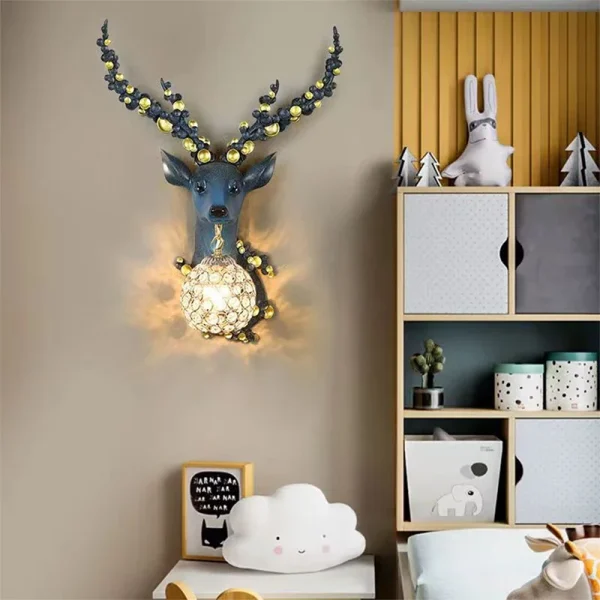 AFRA Contemporary Deer Antlers Wall Lamp Personalized And Creative Living Room Bedroom Hallway Aisle Decoration Light