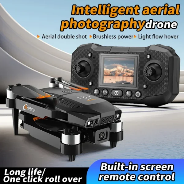 F205 Drone Professional 4K HD Dual Camera With Screen Remote Control Brushless Motor Foldable Quadcopter RC Plane Children Toy