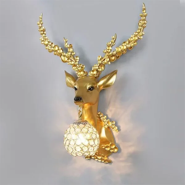AFRA Contemporary Deer Antlers Wall Lamp Personalized And Creative Living Room Bedroom Hallway Aisle Decoration Light