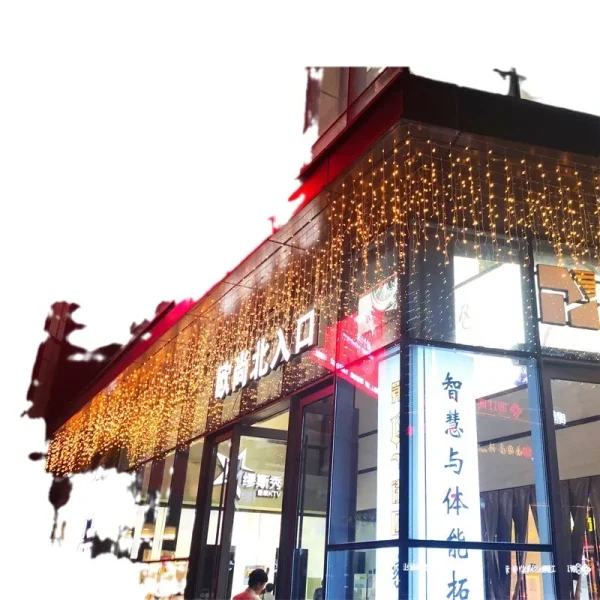 LEDIce Strip Waterfall Light String Gypsophila Waterproof Lantern Engineering Lighting Stall Hotel Scenic Decoration