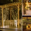 kf-Sece0a7e47a064e649e8a77e8ab7435c5l 6x3M LED Curtain Icicle String Lights Christmas Fairy Lights garland Outdoor Home For Wedding/Party/Garden Decoration 3M