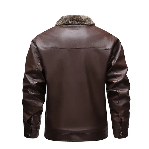 Winter Fleece-lined Leather Jacket Men 2025 New Coat Men's Top Windproof Leisure Mens Streetwear Zipper Retro Moto Biker Jackets