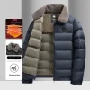 Top Grade Graphene Warmth Technology​ Men's New Winter Parka Jacket Windbreaker Diamond Quilted Bubble Puffer Coats