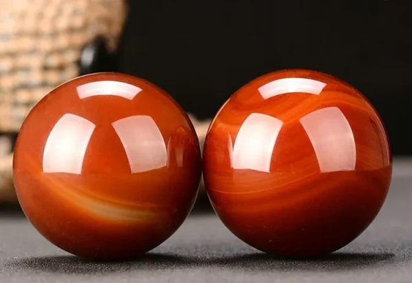 Natural jade red agate handball health care ball massage fitness ball children's hand play ball ladies elderly rehabilitation