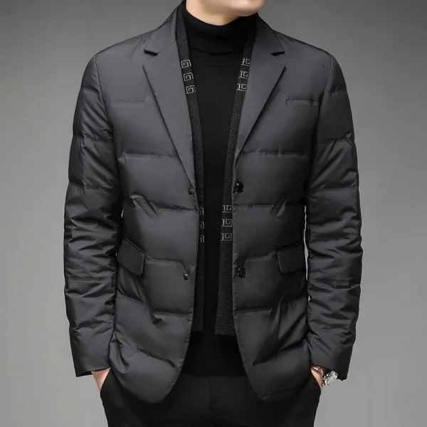 Men's Winter Fashion High-Quality down Jacket 90% White Duck down Warm Coat with Removable Scarf Suit Collar M-4XL Sizes