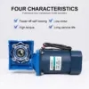 200W AC Motor with Power-off Self-locking Worm Gear Reducer and Speed Controller Suitable for Conveyor Transmission Equipment 200W AC Motor with Power-off Self-locking Worm Gear Reducer and Speed Controller Suitable for Conveyor Transmission Equipment