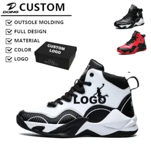 Men's High-Top Trendy Basketball Shoes Youth Large Size Winter-Resistant Leather Sports Student Wear