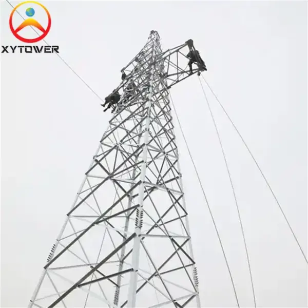 35KV Overhead Line Double Circuit Steel Construction Power Transmission Steel Iron Tower