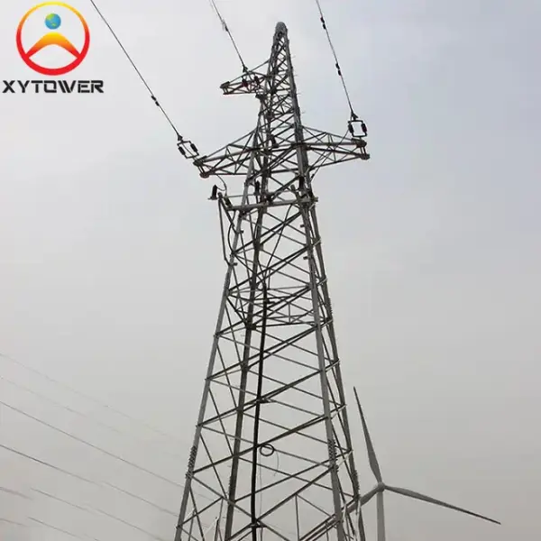 35KV Overhead Line Double Circuit Steel Construction Power Transmission Steel Iron Tower