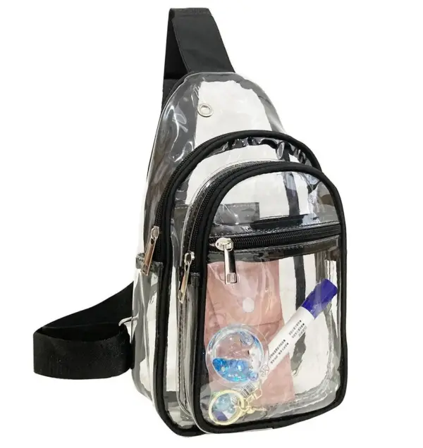 Top Best Most Selling Product in Alibaba 2025 Recycled Ultralight Clear PVC Cross-body Chest Bag