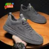 Hot New Men's Sport Running Casual Basketball Shoes Black PU Leather Best Selling Lace-Up Sneakers Lightweight Flat Style