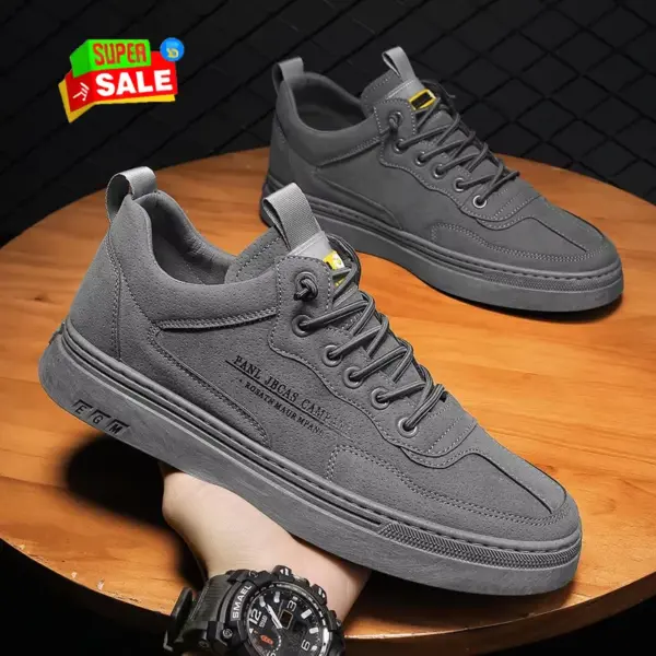 Hot New Men's Sport Running Casual Basketball Shoes Black PU Leather Best Selling Lace-Up Sneakers Lightweight Flat Style