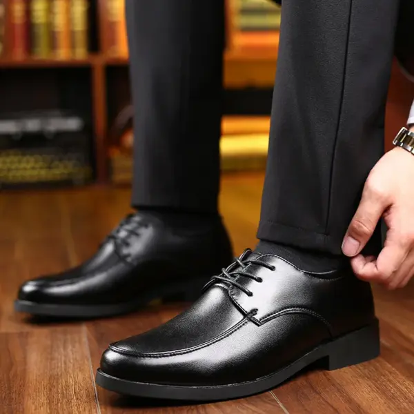 Wholesale Best Selling Adult Hard Sole Lightweight Leather Shoes Black Casual Shoes Business Men Leather Shoes