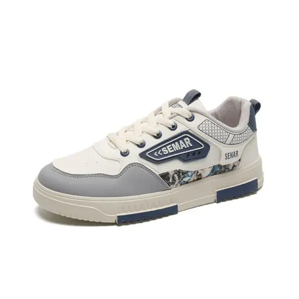 Autumn New Men's Sneakers Breathable Leather Casual Sports Shoes for Teenagers White Thick-Soled Height Increasing Trendy Autumn New Men's Sneakers Breathable Leather Casual Sports Shoes for Teenagers White Thick-Soled Height Increasing Trendy