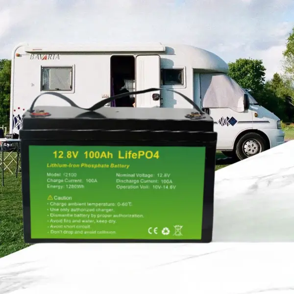 Customized 12.8V100Ah Lithium Iron Phosphate Battery with 5000 Cycles CE Certified for Recreational Vehicles