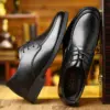 Wholesale Best Selling Adult Hard Sole Lightweight Leather Shoes Black Casual Shoes Business Men Leather Shoes