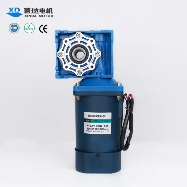 200W AC Motor with Power-off Self-locking Worm Gear Reducer and Speed Controller Suitable for Conveyor Transmission Equipment 200W AC Motor with Power-off Self-locking Worm Gear Reducer and Speed Controller Suitable for Conveyor Transmission Equipment
