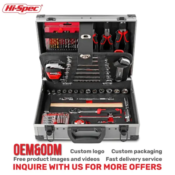 Professional Home DIY & Garage Auto Mechanics Tool Kit Set. Sockets, Wrenches, Pliers Tools in a Metal Tool Chest. OEM ODM Ready