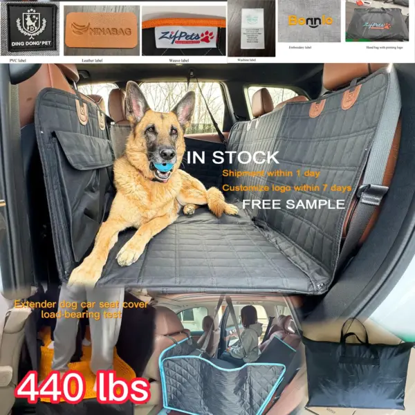 In Stock Luxury Pet Products Top Sellers Waterproof Backseat Extender Dog Car Seat Cover Pet Hammock Back Seat Hard Bottom