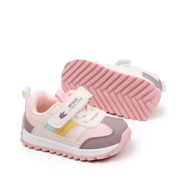 Hot-selling Anti-slip Comfortable Classic Mesh Breathable Hook&loop Unisex Kids All Seasons Walking Shoes