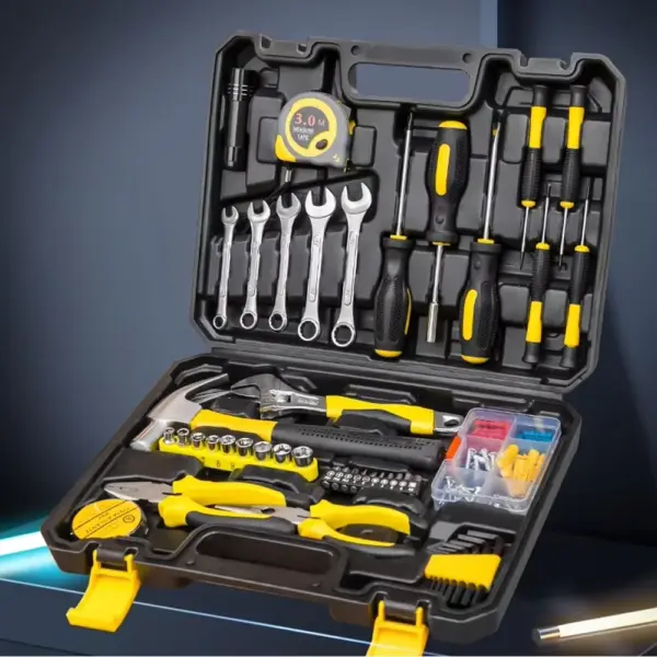 88pcs Complete Vehicle Tool Kit Home Toolbox for Auto Car Repair Including Hammer Pliers Wrench Socket Other Mechanical Tools