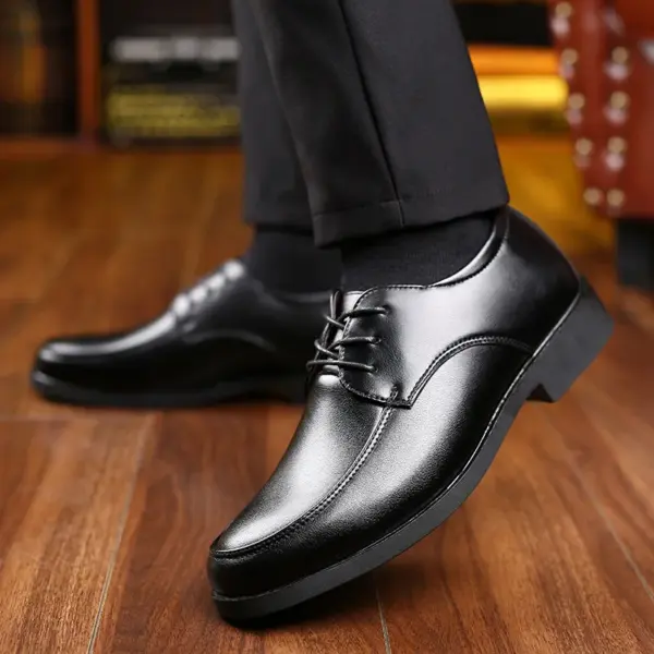 Wholesale Best Selling Adult Hard Sole Lightweight Leather Shoes Black Casual Shoes Business Men Leather Shoes