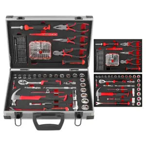Professional Home DIY & Garage Auto Mechanics Tool Kit Set. Sockets, Wrenches, Pliers Tools in a Metal Tool Chest. OEM ODM Ready Professional Home DIY & Garage Auto Mechanics Tool Kit Set. Sockets, Wrenches, Pliers Tools in a Metal Tool Chest. OEM ODM Ready
