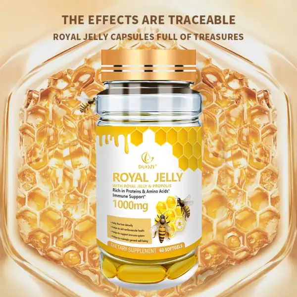 Health Nutrition Royal Jelly Softgels Rich in Protein Multivitamins Improve Mood and Sleep Quality Traditional Supplement