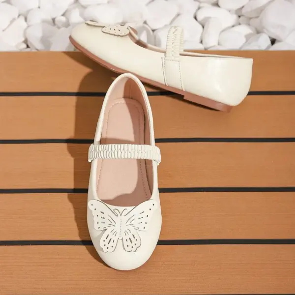 Best-Selling Cute Butterfly Floral Children's Shoes for Girls 7-13 Years Old Spring Summer Fashion Flat White Genuine Leather Best-Selling Cute Butterfly Floral Children's Shoes for Girls 7-13 Years Old Spring Summer Fashion Flat White Genuine Leather
