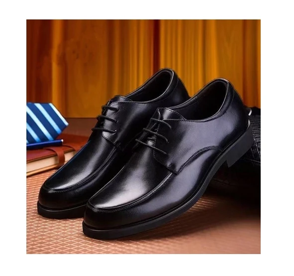 Wholesale Best Selling Adult Hard Sole Lightweight Leather Shoes Black Casual Shoes Business Men Leather Shoes