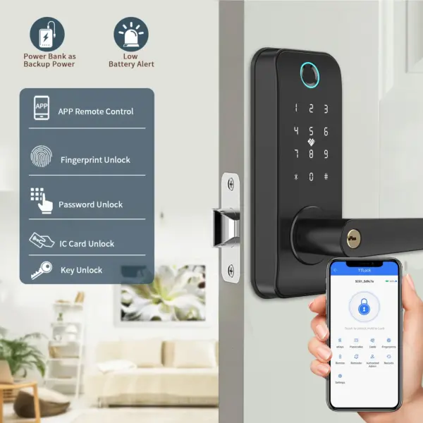 Most Sold America Level Lock Smart Door Lock-Rose Gold Touch Edition Wood Door Long Battery Life Cloud Data Wifi Dropshipping