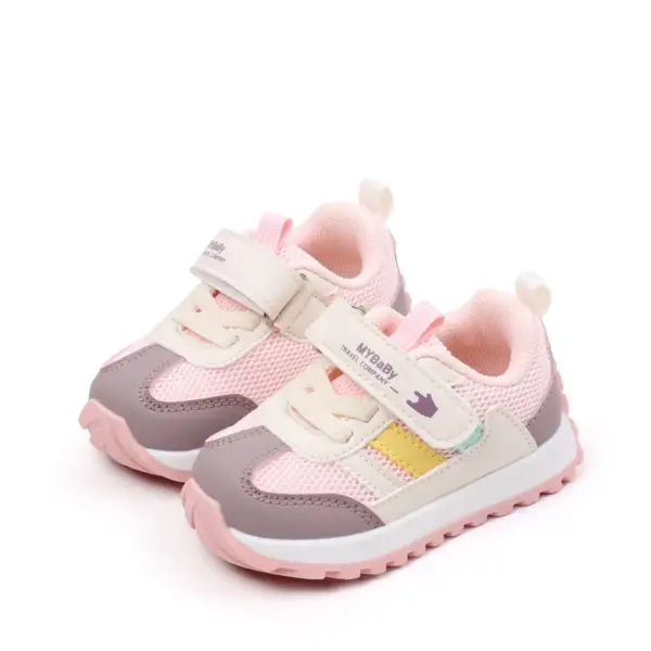 Hot-selling Anti-slip Comfortable Classic Mesh Breathable Hook&loop Unisex Kids All Seasons Walking Shoes