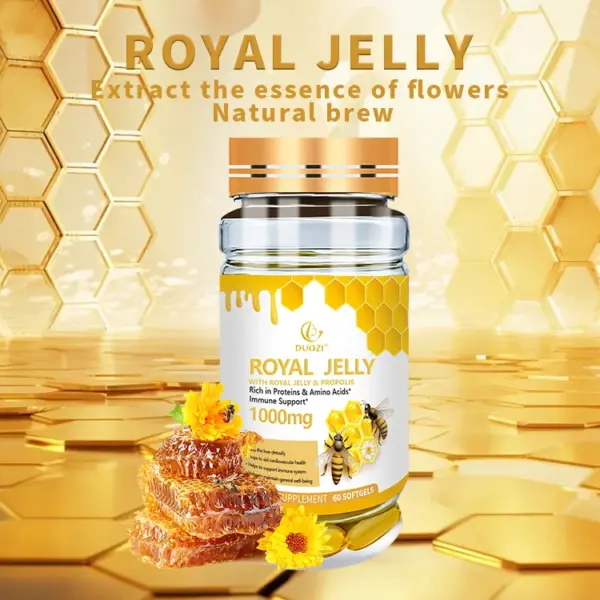 Health Nutrition Royal Jelly Softgels Rich in Protein Multivitamins Improve Mood and Sleep Quality Traditional Supplement