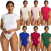 Europe and the United States Foreign Trade Irregular New Women's Slimming New Sexy Solid Color Base Bodysuit in Stock