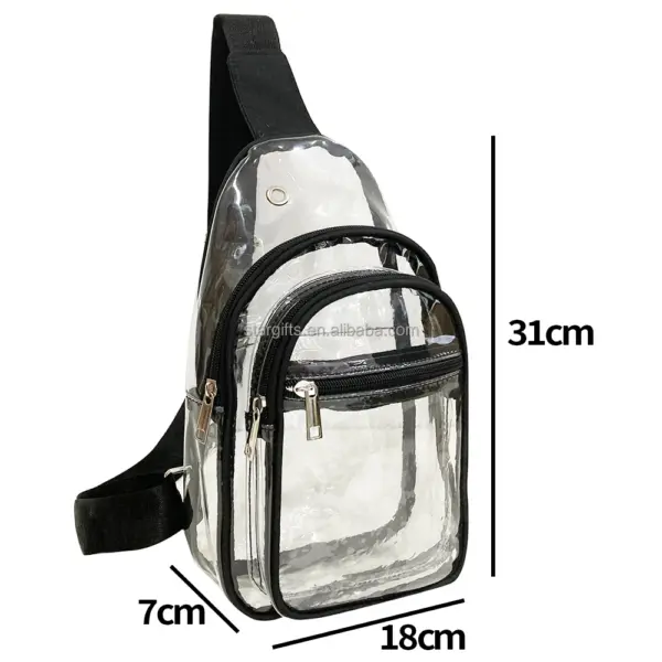 Top Best Most Selling Product in Alibaba 2025 Recycled Ultralight Clear PVC Cross-body Chest Bag