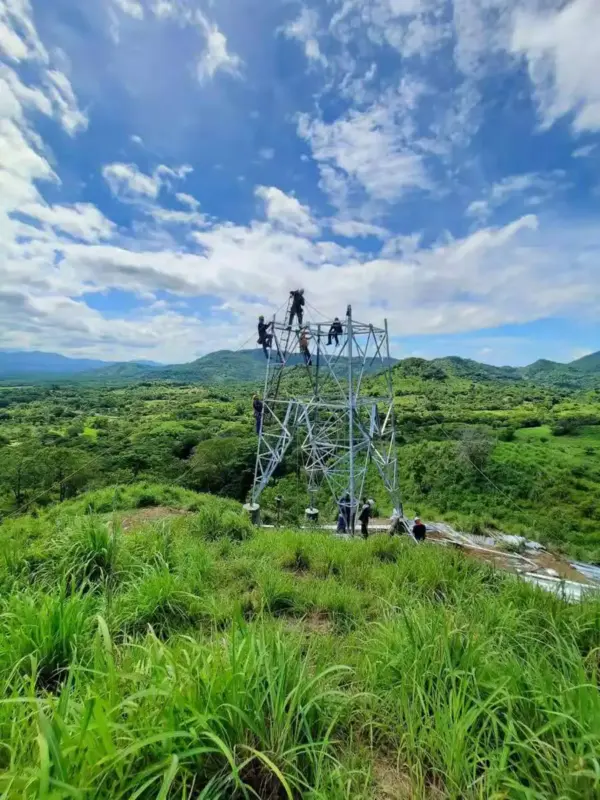 35KV Overhead Line Double Circuit Steel Construction Power Transmission Steel Iron Tower