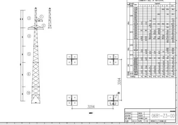 35KV Overhead Line Double Circuit Steel Construction Power Transmission Steel Iron Tower