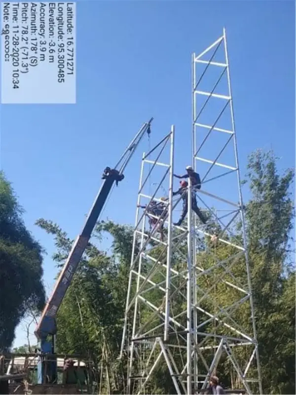 35KV Overhead Line Double Circuit Steel Construction Power Transmission Steel Iron Tower