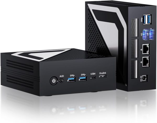 Mini PC, computadora de escritorio con núcleo de 14ª generación Ultra U9-185H hasta 5.1 GHz, Win-11 Pro, 64G DDR5, 2T M.2 PCIE4.0 SSD, Dual 2.5G LAN, DP/HD2.1/USB4.0, compatible con 8K/4K
